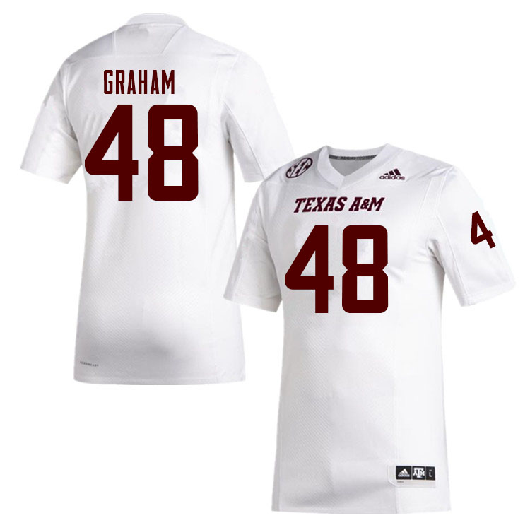 Men #48 Jacob Graham Texas A&M Aggies College Football Jerseys Sale-White